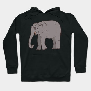 Sri Lankan Asian Elephant - Male - Cartoon Hoodie